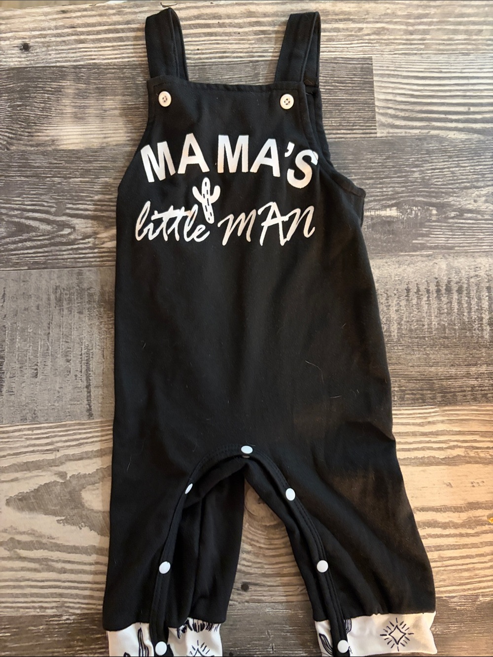 Amazon Black 'Mama's Little Man' One-Piece Overalls